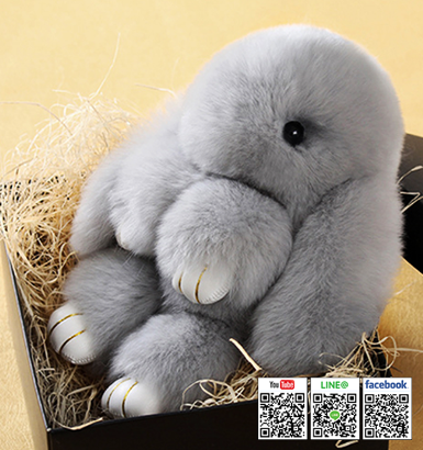 Bunny Rex Rabbit Fur Bag Handbag Keychain Ball Pendant Decoration Accessory