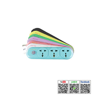 รางปลั๊กเซฟตี้แฟนซี3ช่อง1สวิตซ์TE-313