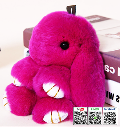 Bunny Rex Rabbit Fur Bag Handbag Keychain Ball Pendant Decoration Accessory