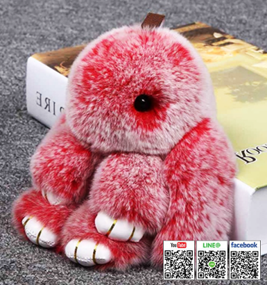 Bunny Rex Rabbit Fur Bag Handbag Keychain Ball Pendant Decoration Accessory