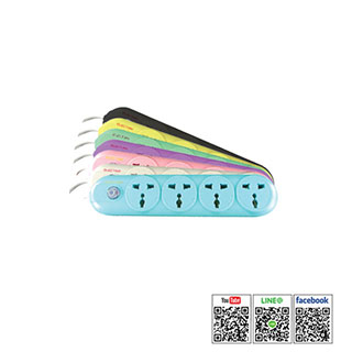 รางปลั๊กเซฟตี้แฟนซี4ช่อง1สวิตซ์TE-313