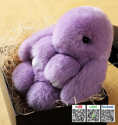 Bunny Rex Rabbit Fur Bag Handbag Keychain Ball Pendant Decoration Accessory